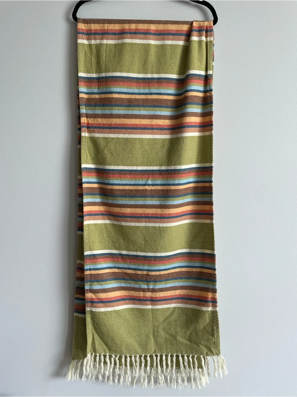 100% cotton table runner southwest desert boho western striped tassel fringe 90